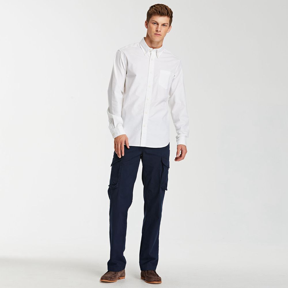 Camisa Masculino - Timberland Long Sleeve Stretch Oxford - ITFJR0263 - Branco